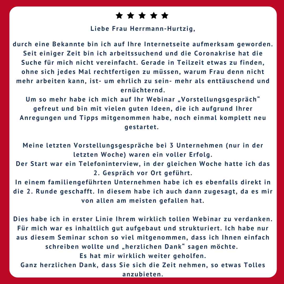 Feedback Webinar Vorstellungsgespräch Feedback Webinar Vorstellungsgespräch