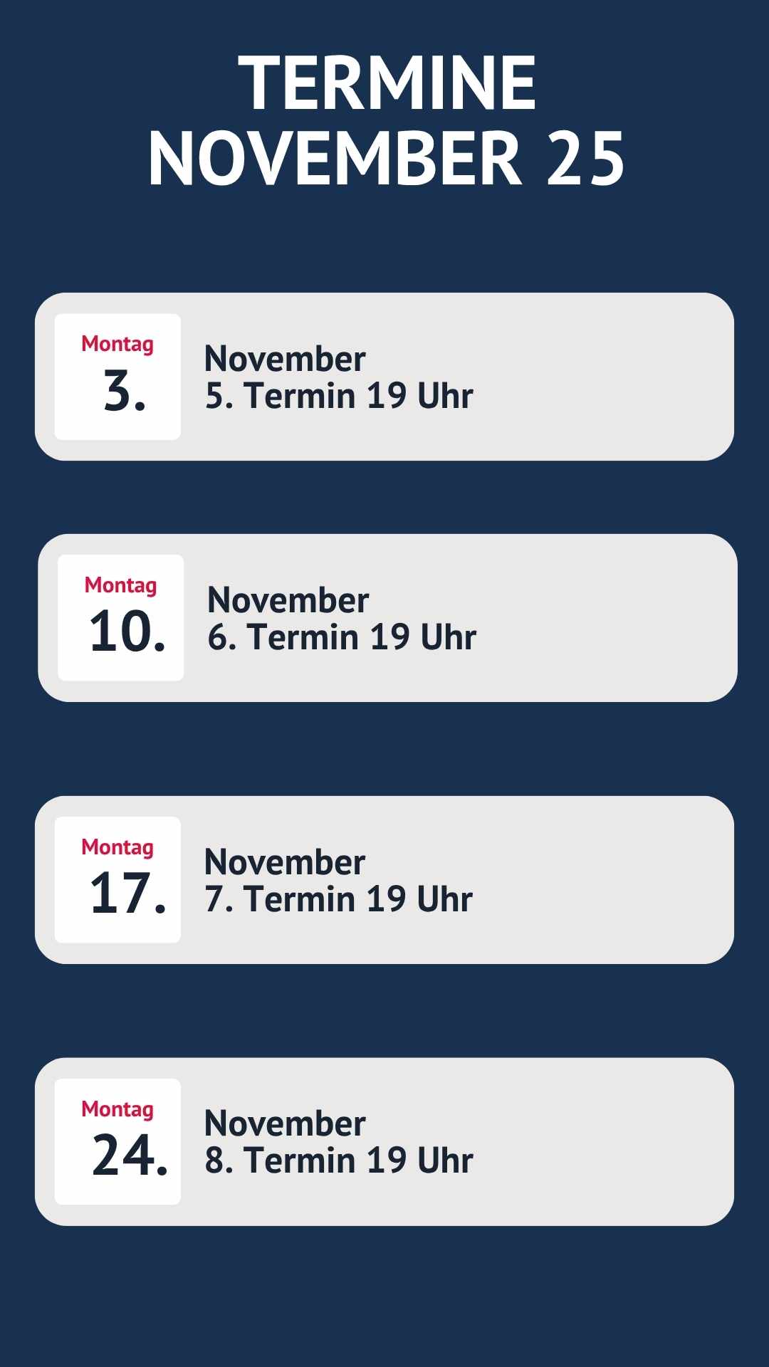 November 25 Termine NEXT STEP MENTORING Programm Richtiger Job Termine NEXT STEP MENTORING Programm Richtiger Job