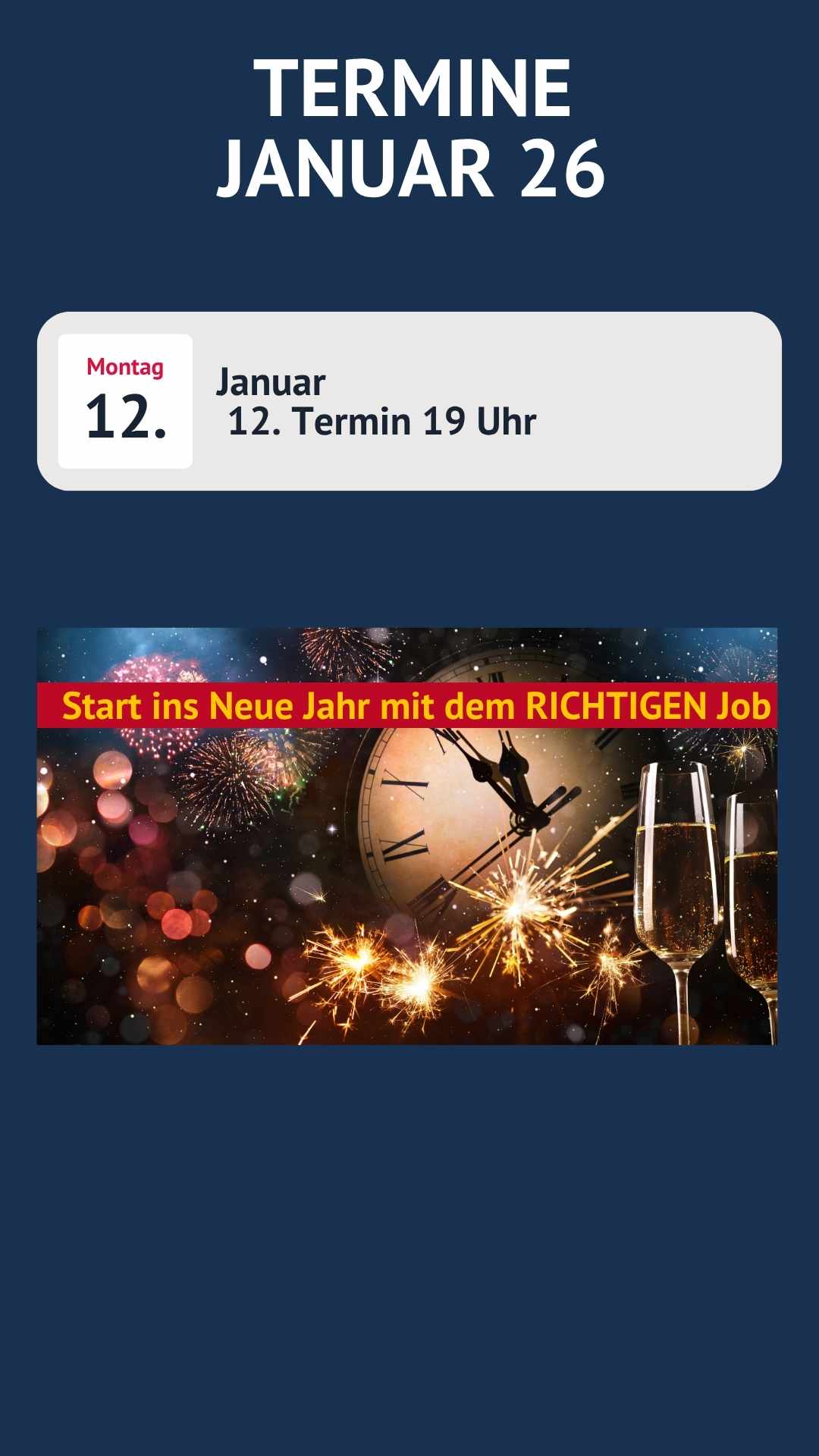 Termine Januar 26 Termine NEXT STEP MENTORING Programm Richtiger Job