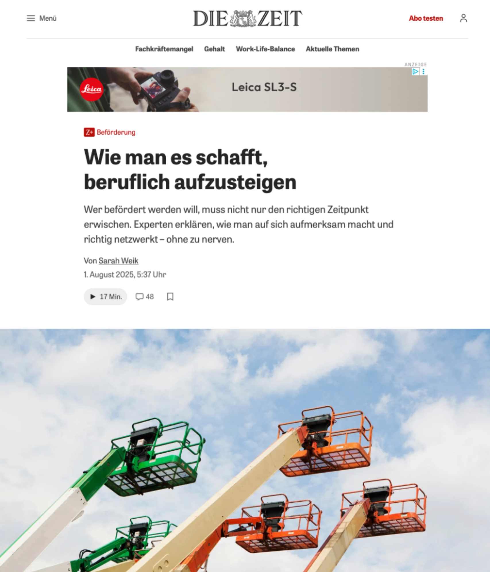 Die ZEIT: Beförderung: Wie man es schafft beruflich aufzusteigen.